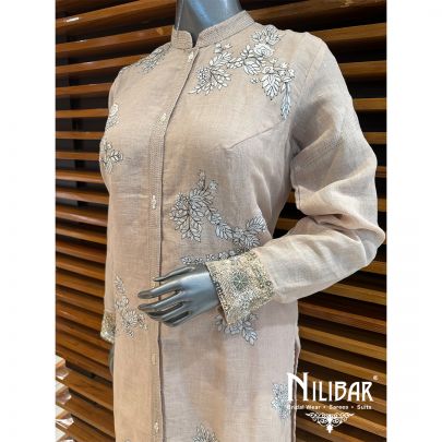 Beige Linen Pant Suit