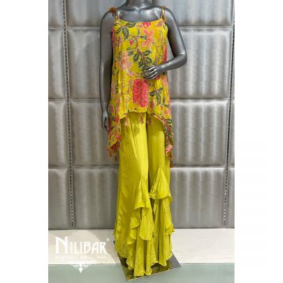 Apple Green Crepe Suit