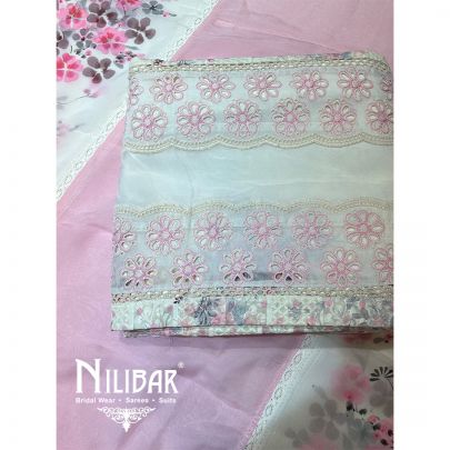 Cream Cotton Unstitched Suit