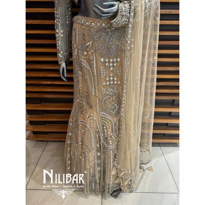 Gold Net Embroidered Lehenga