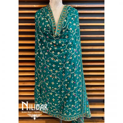 Dark Green Chinon Chiffon Dupatta