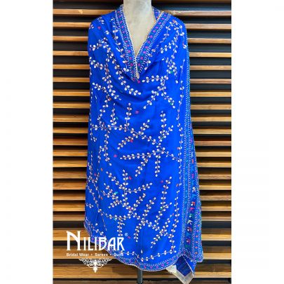 Blue Chinon Chiffon Dupatta