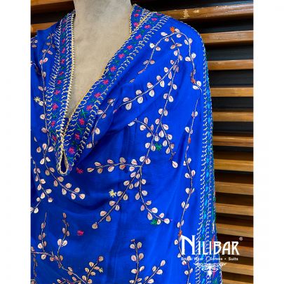 Blue Chinon Chiffon Dupatta
