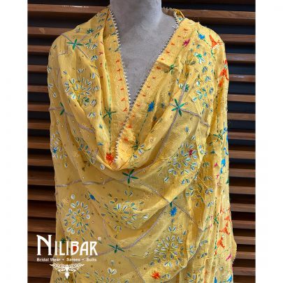 Yellow Chinon Chiffon Dupatta