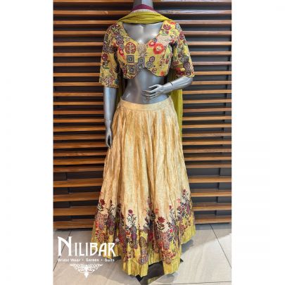Mehendi Green Crepe Lehenga