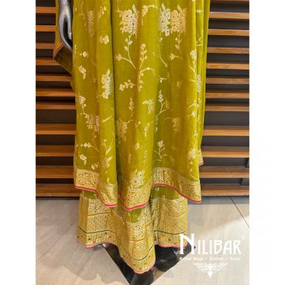 Mehendi Green Georgette Palazzo Suit