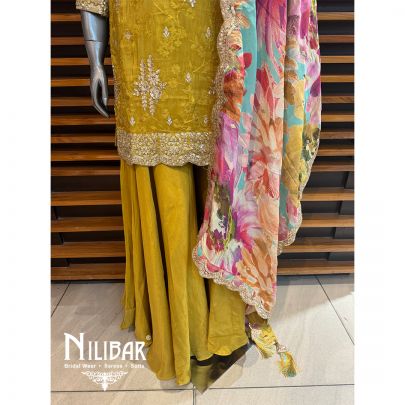 Mehendi Green Lame Palazzo Suit