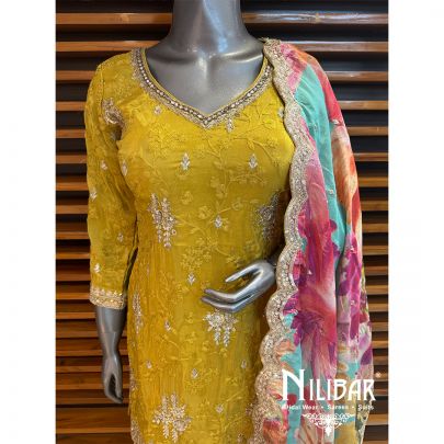 Mehendi Green Lame Palazzo Suit