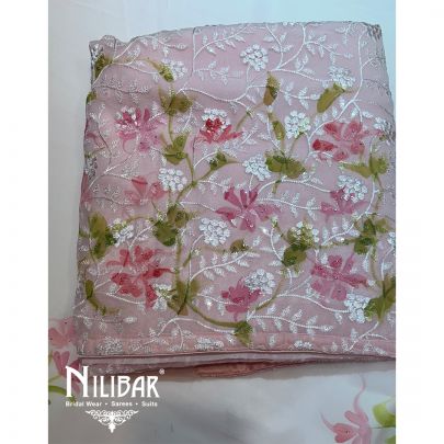 Light Pink Georgette Unstitched Suit