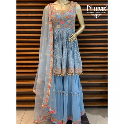 Baby Blue Georgette Garara Suit