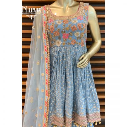 Baby Blue Georgette Garara Suit