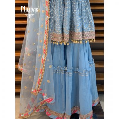 Baby Blue Georgette Garara Suit