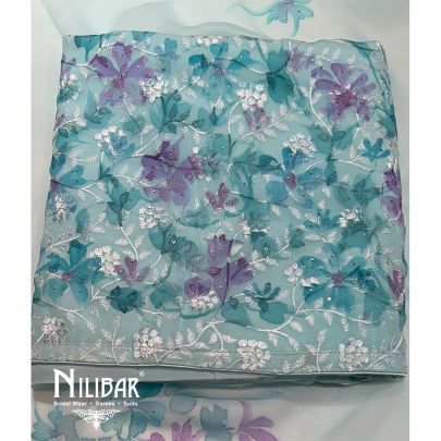 Light Blue Georgette Unstitched Suit