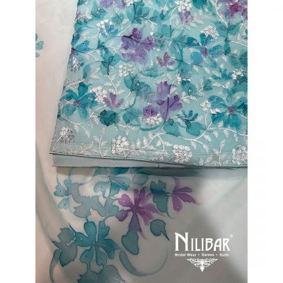 Light Blue Georgette Unstitched Suit