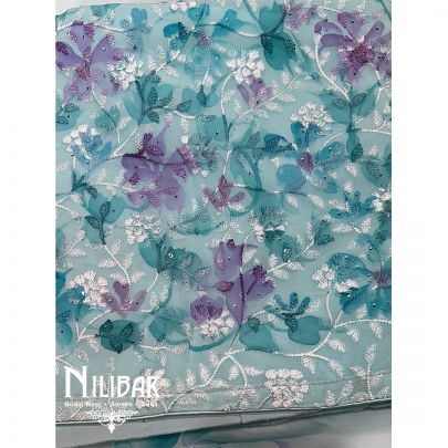 Light Blue Georgette Unstitched Suit