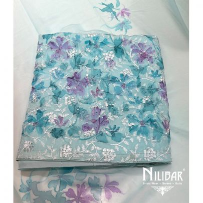 Light Blue Georgette Unstitched Suit