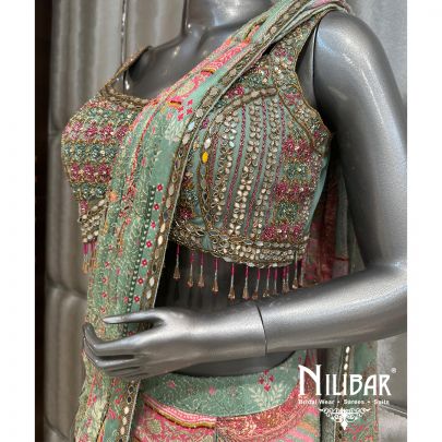 Green Georgette Drape Saree