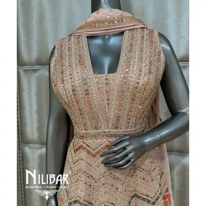 Light Peach Georgette Anarkali