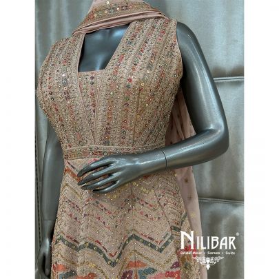 Light Peach Georgette Anarkali