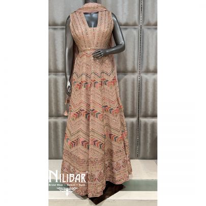 Light Peach Georgette Anarkali
