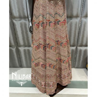 Light Peach Georgette Anarkali