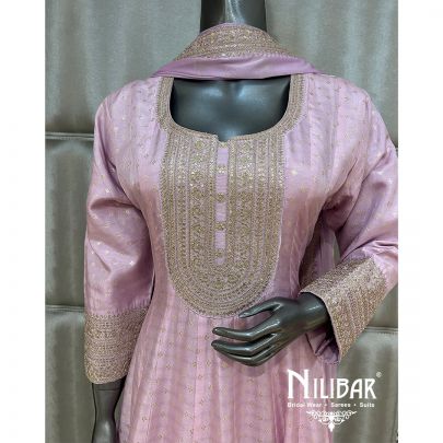 Lilac Silk Sequin Anarkali