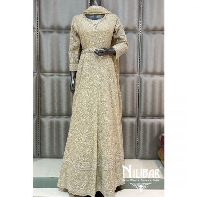 Ivory Georgette Sequins Anarkali