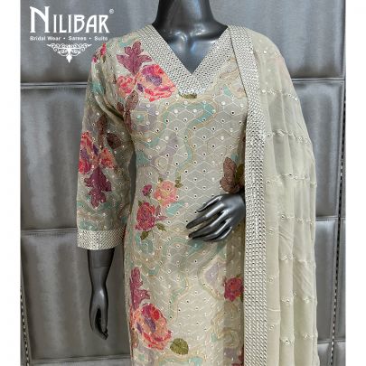 Light Pistachio Green Georgette Garara Suit