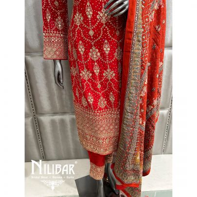 Red Georgette Pant Suit