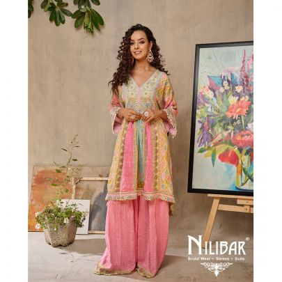 Multicolor Georgette Garara Suit