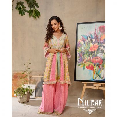 Multicolor Georgette Garara Suit