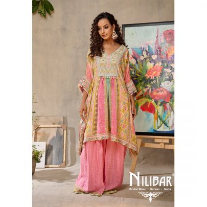 Multicolor Georgette Garara Suit