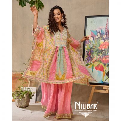 Multicolor Georgette Garara Suit