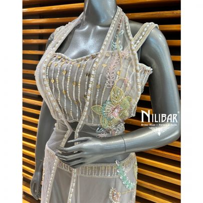 Fawn Crop Top Silk Palazzo Suit