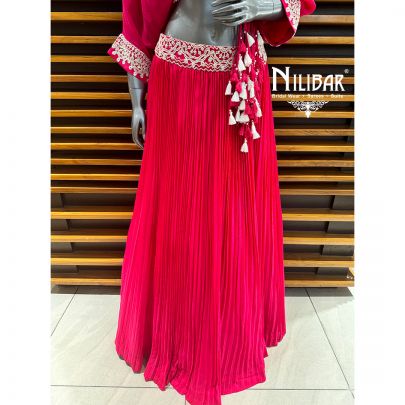 Hot Pink Crepe Lehenga