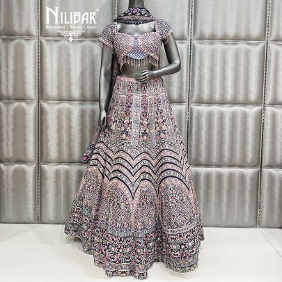 Midnight Blue Silk Heavy Lehenga