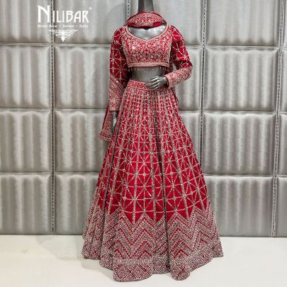 Red Silk Heavy Lehenga