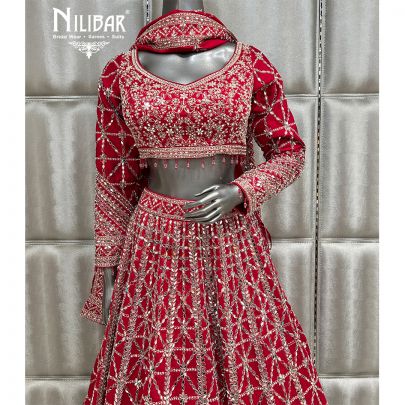 Red Silk Heavy Lehenga