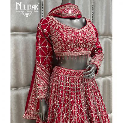 Red Silk Heavy Lehenga