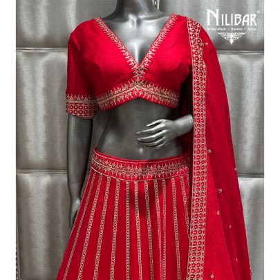 Red Silk Casual Lehenga