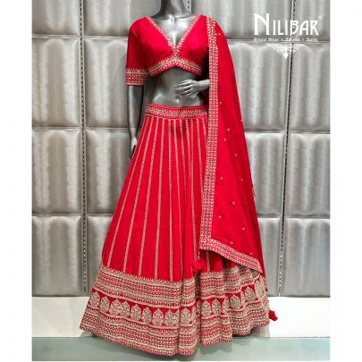 Red Silk Casual Lehenga
