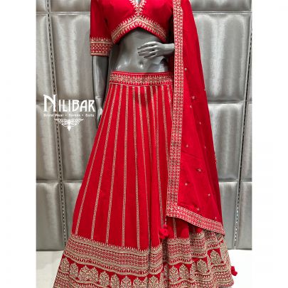 Red Silk Casual Lehenga