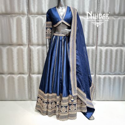 Blue Silk Casual Lehenga