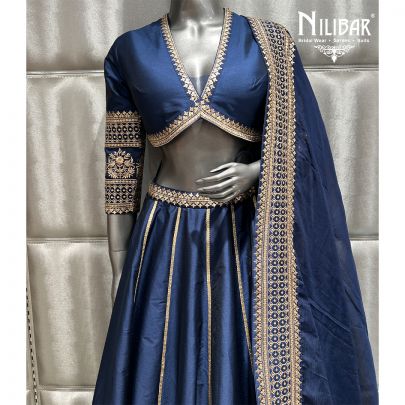 Blue Silk Casual Lehenga