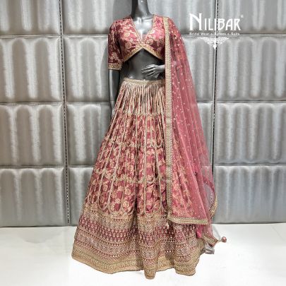 Onion Pink Silk Casual Lehenga