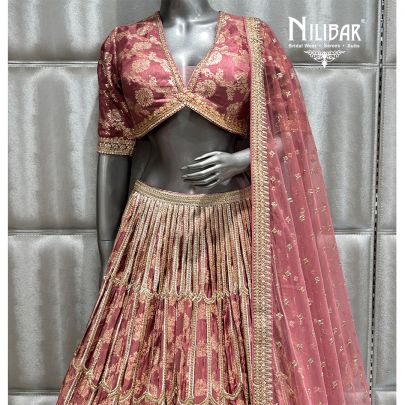 Onion Pink Silk Casual Lehenga