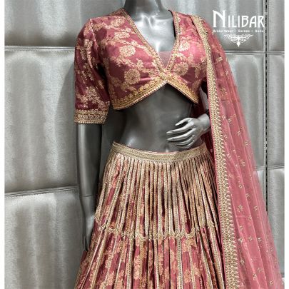 Onion Pink Silk Casual Lehenga