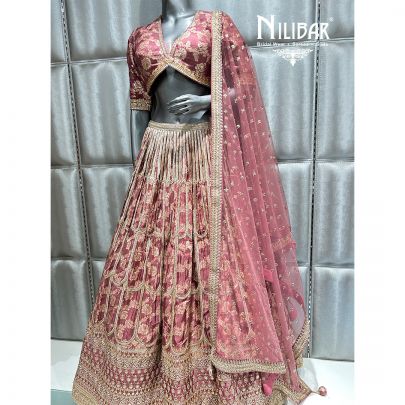 Onion Pink Silk Casual Lehenga