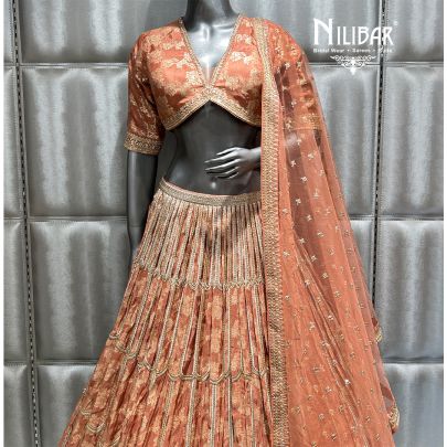 Rust Silk Casual Lehenga