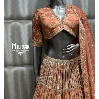 Rust Silk Casual Lehenga